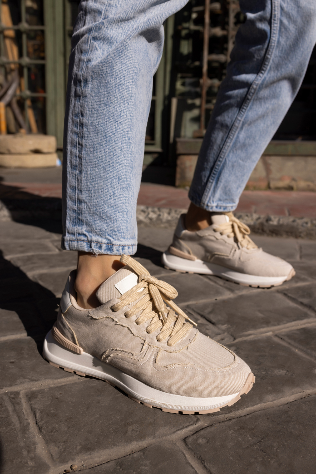 ROBİ KADİN SİYAH KETEN SNEAKER