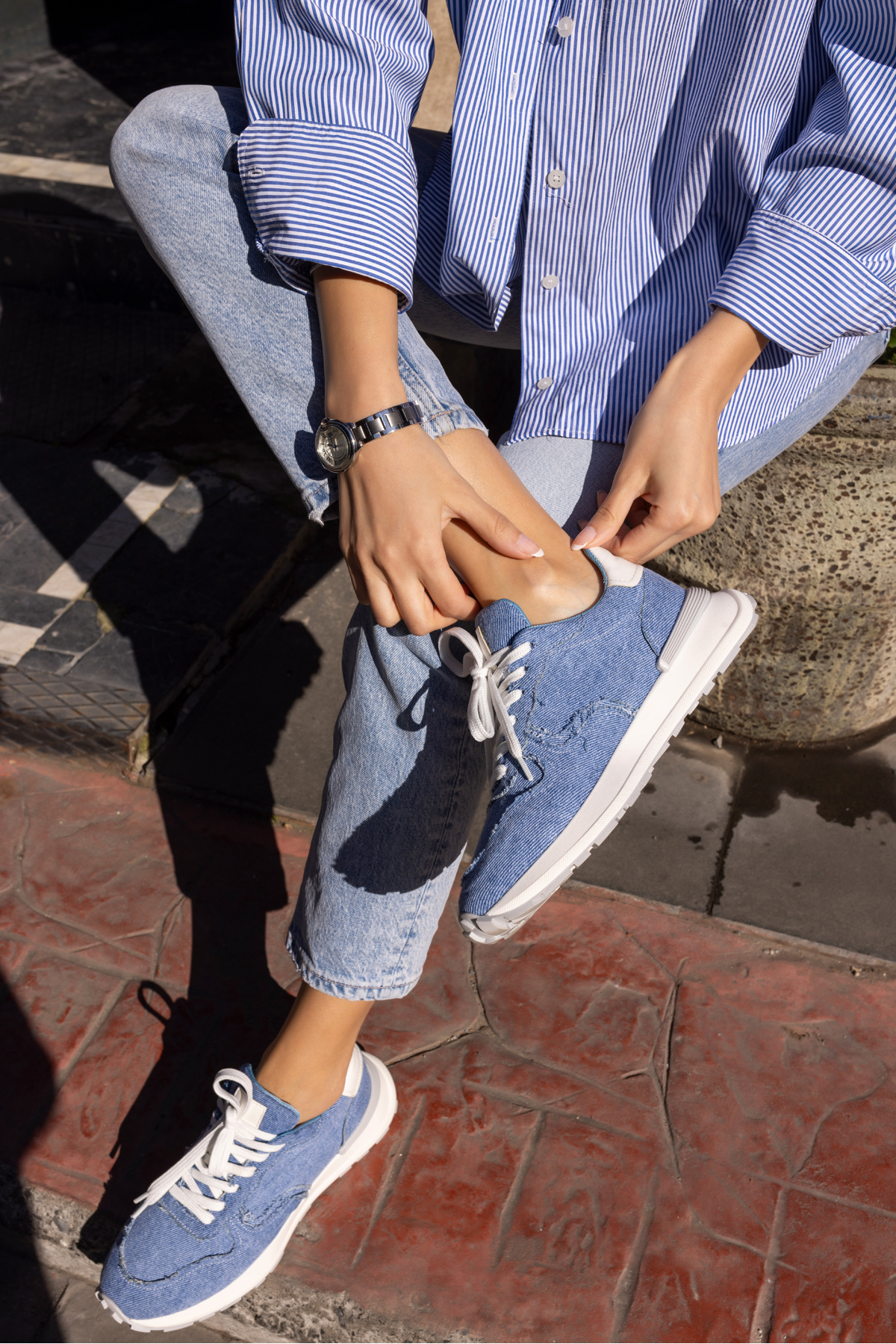 ROBİ KADİN SİYAH KETEN SNEAKER