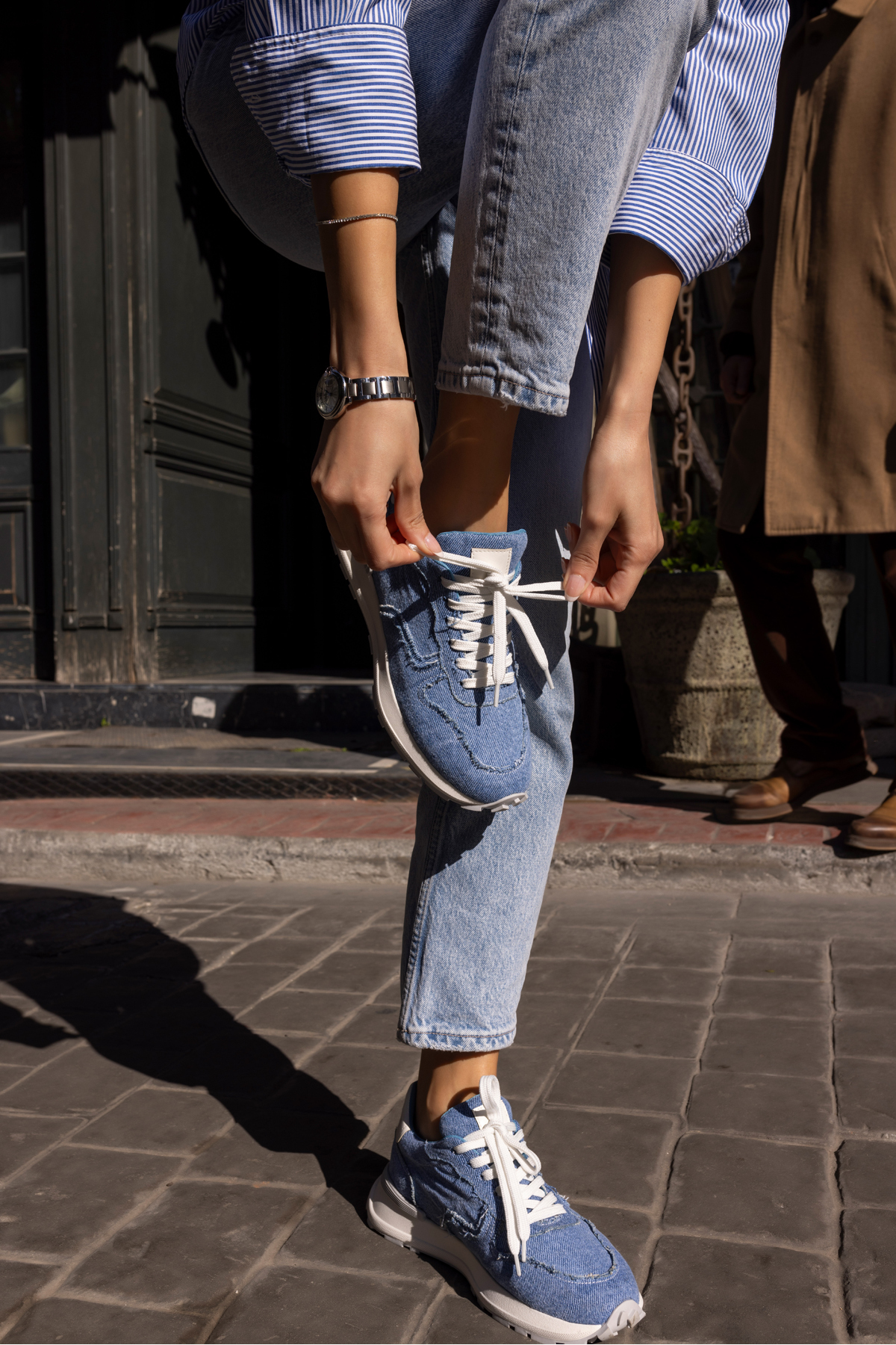ROBİ KADİN SİYAH KETEN SNEAKER