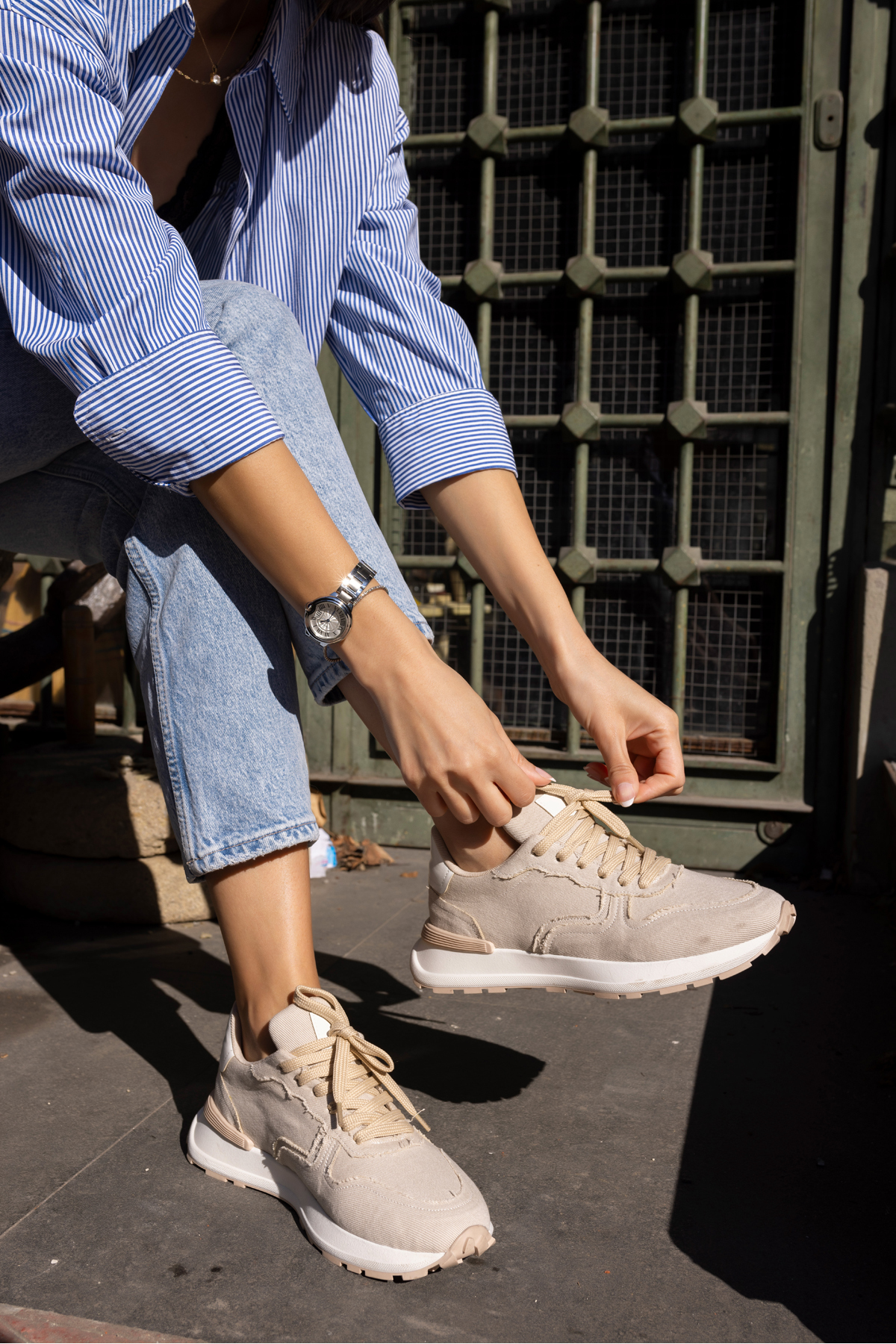 ROBİ KADİN SİYAH KETEN SNEAKER