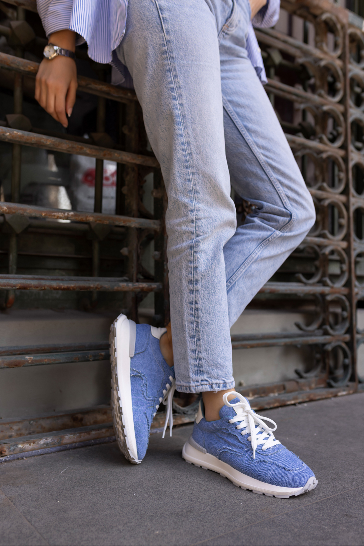ROBİ KADİN SİYAH KETEN SNEAKER