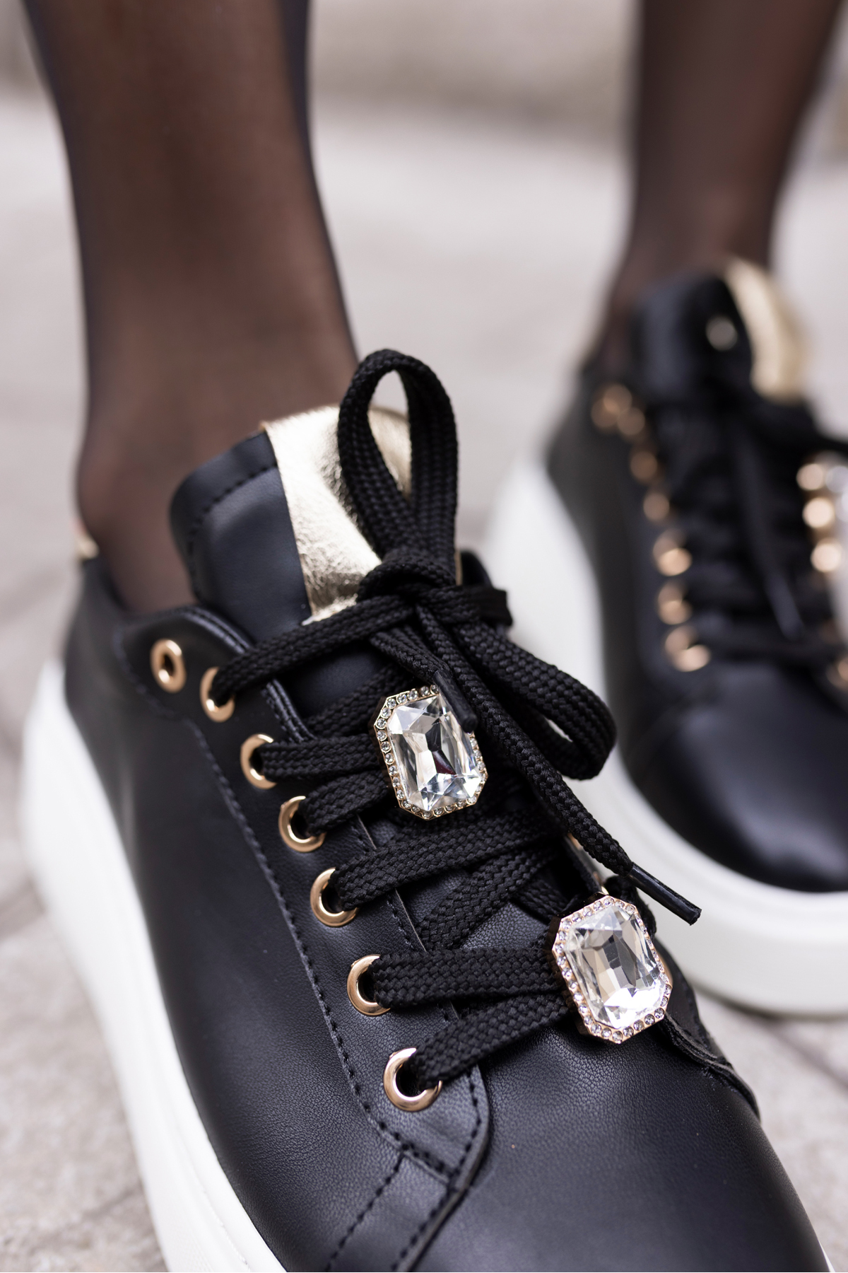 HERBERT KADİN BEJ LEOPAR DETAYLİ BAYKUS BAG DETAY SNEAKER