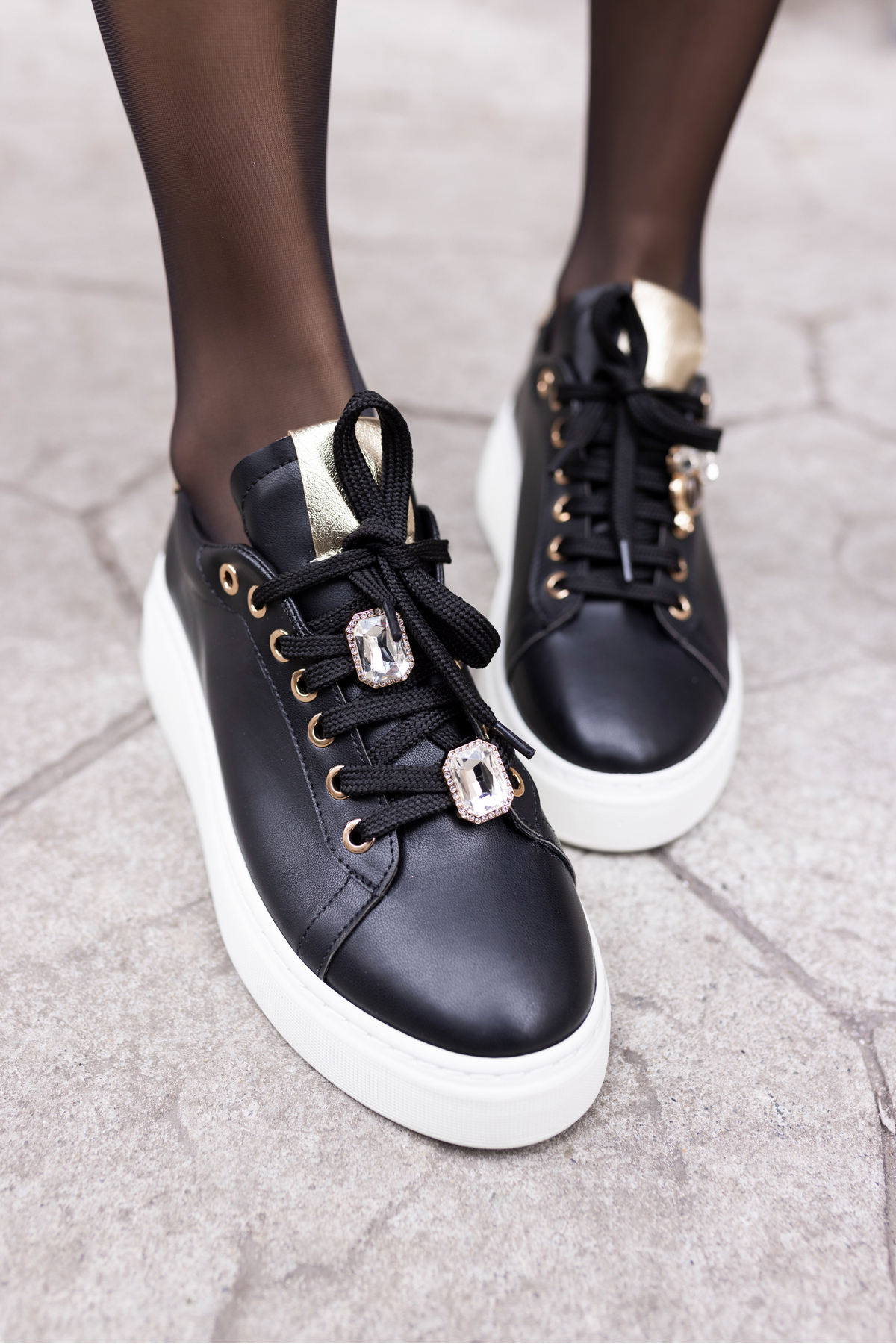 HERBERT KADİN BEJ LEOPAR DETAYLİ BAYKUS BAG DETAY SNEAKER