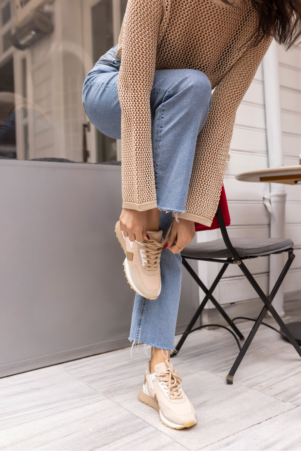 EVORA KADİN SİYAH SİM DETAYLİ SNEAKER