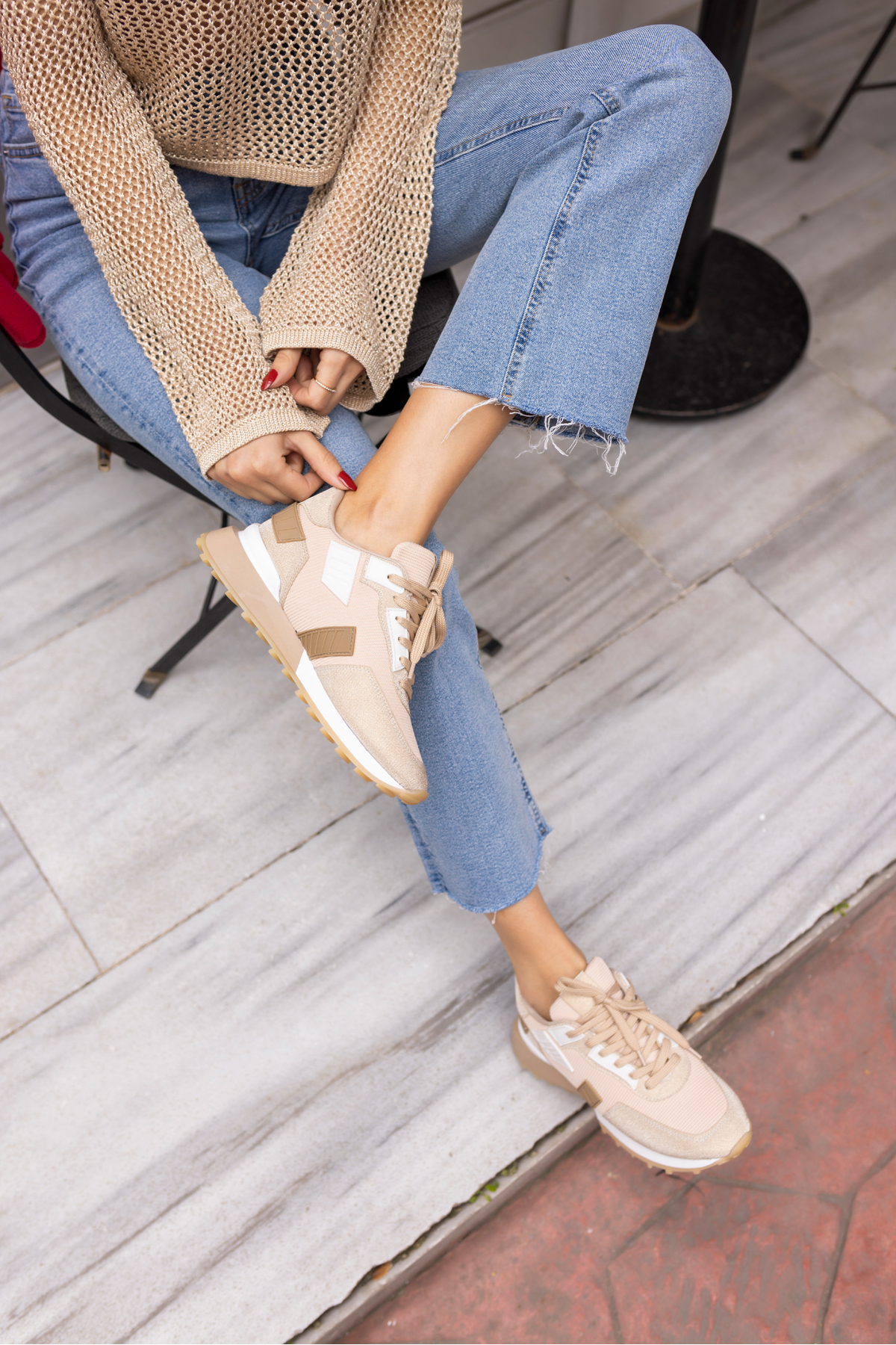 EVORA KADİN SİYAH SİM DETAYLİ SNEAKER