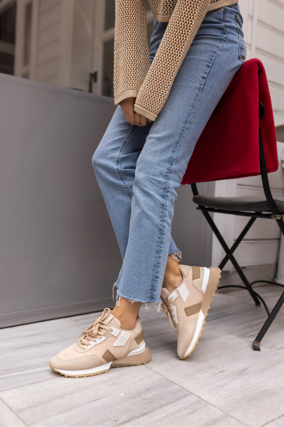 EVORA KADİN SİYAH SİM DETAYLİ SNEAKER