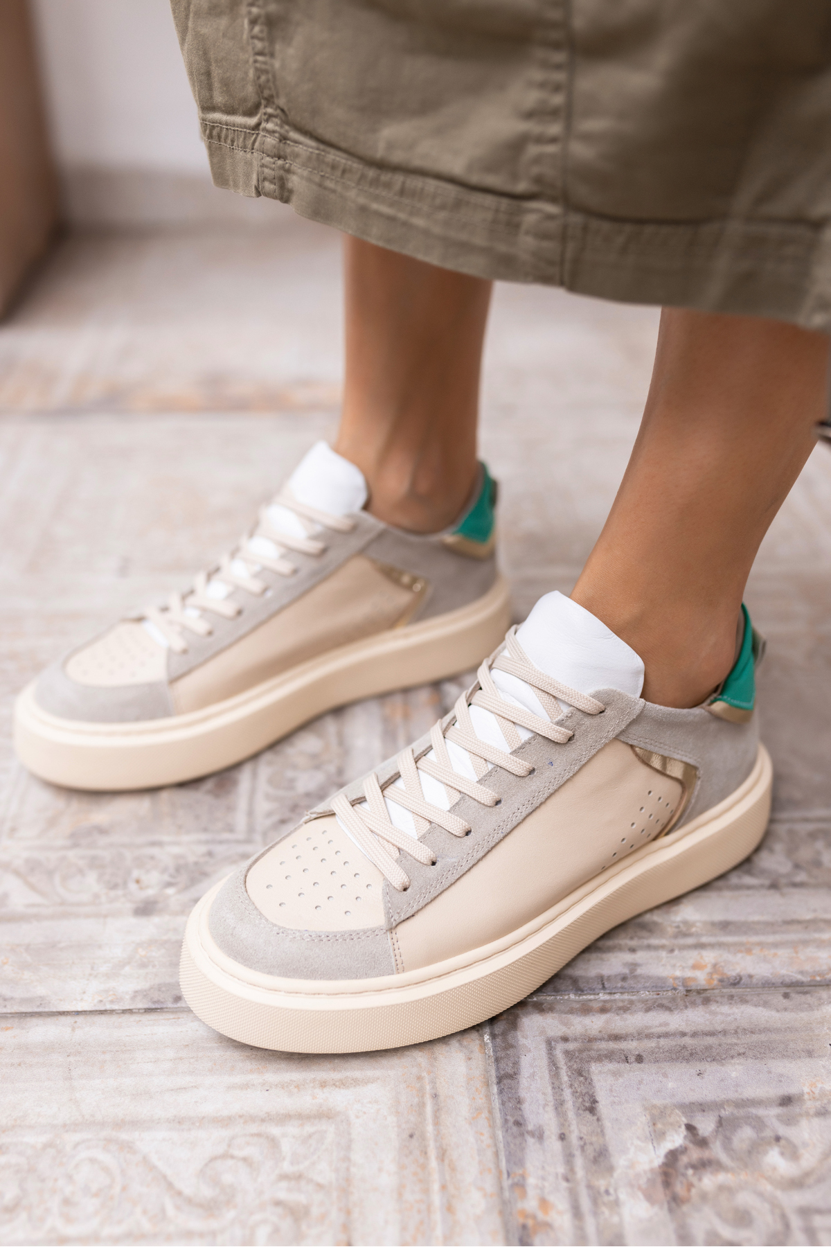 TREE KADIN BEYAZ GERCEK DERİ EVA TABANLİ SNEAKER