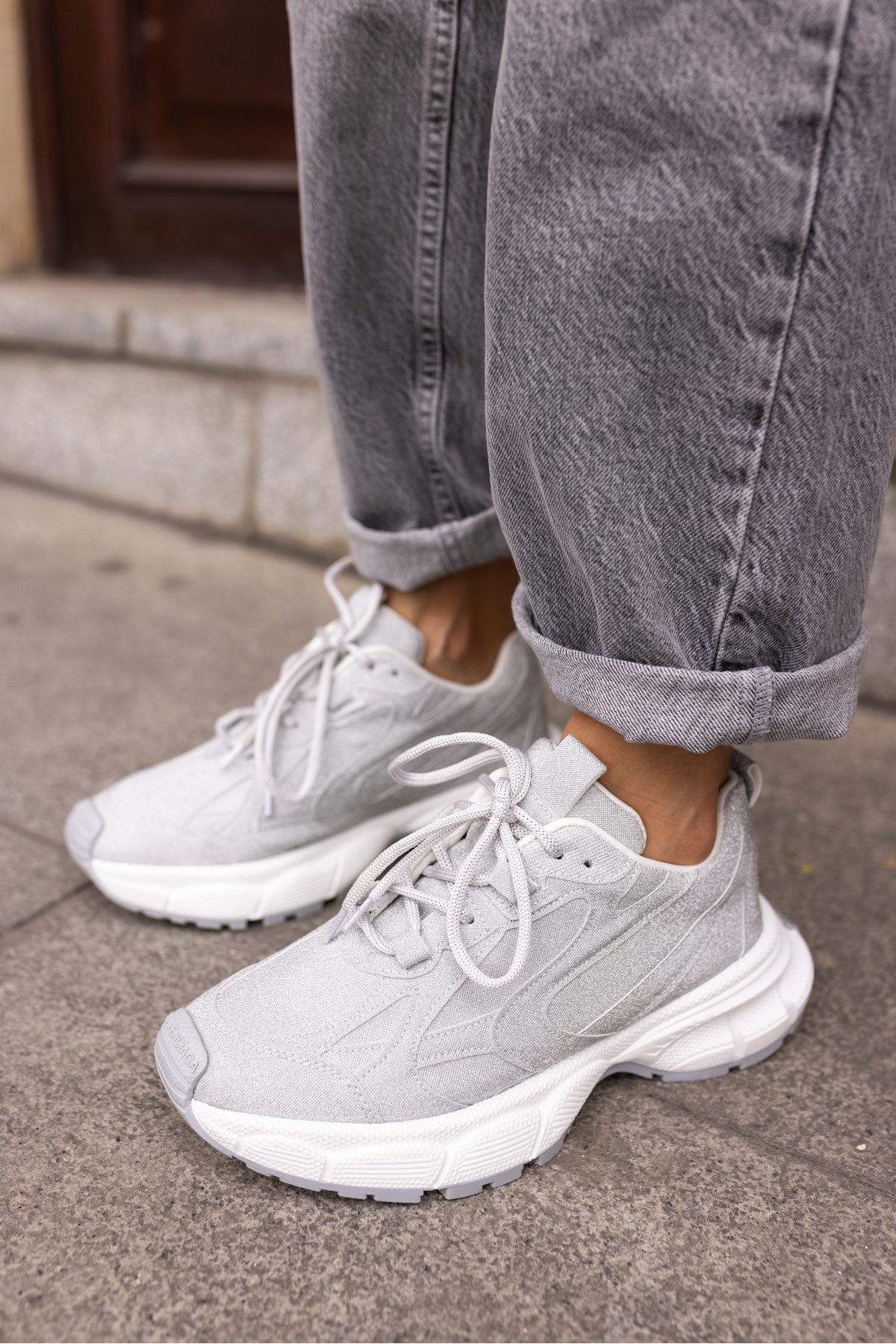 GENT KADİN GUMUS SİMLİ BEYAZ TABAN SNEAKER