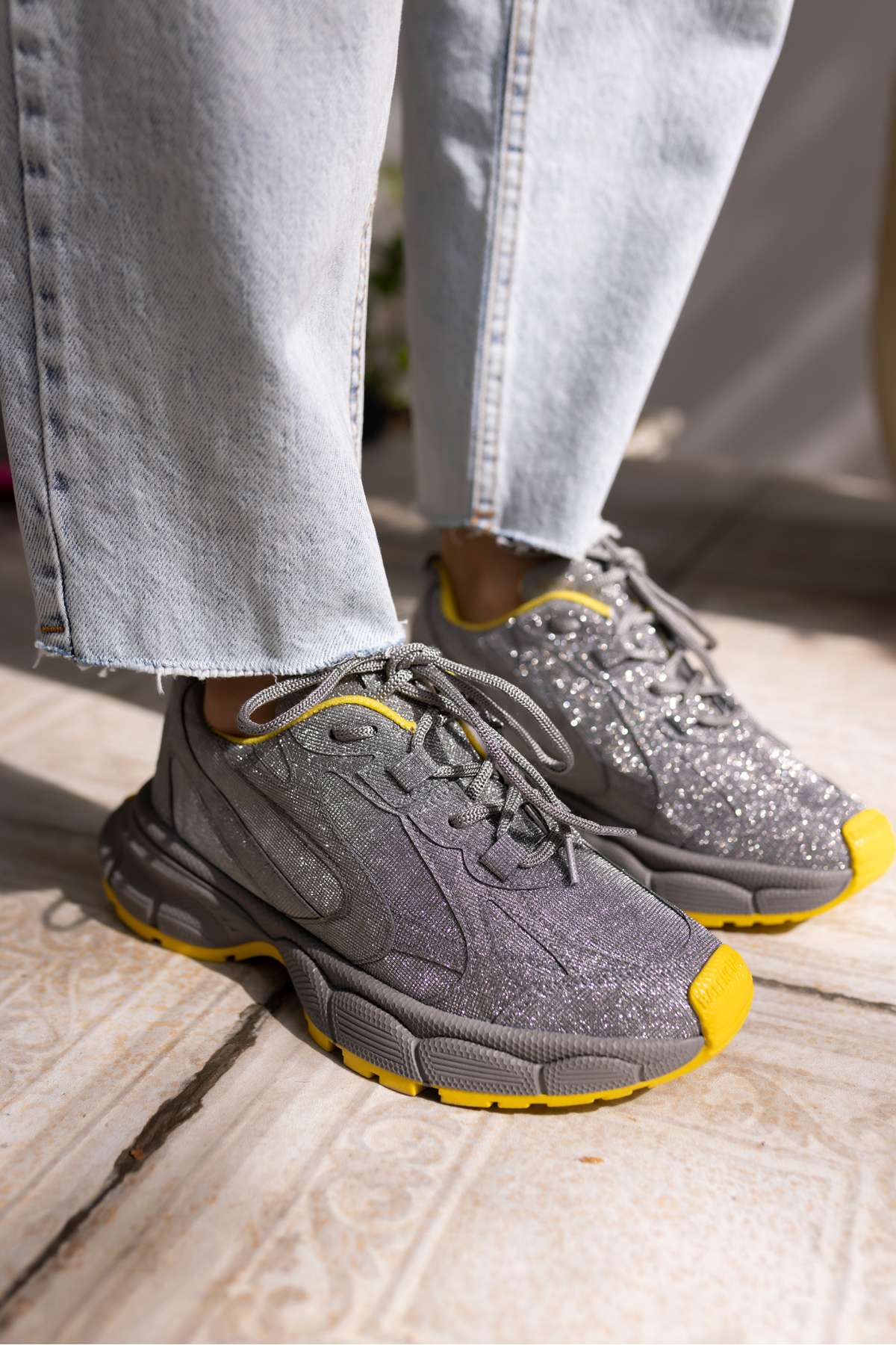 GENT KADİN GUMUS SİMLİ BEYAZ TABAN SNEAKER