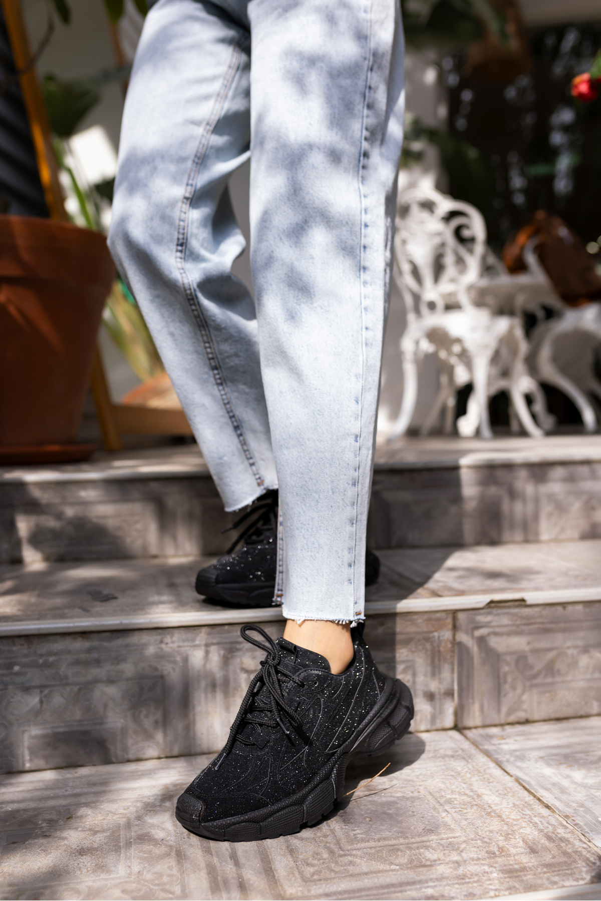 GENT KADİN GUMUS SİMLİ BEYAZ TABAN SNEAKER