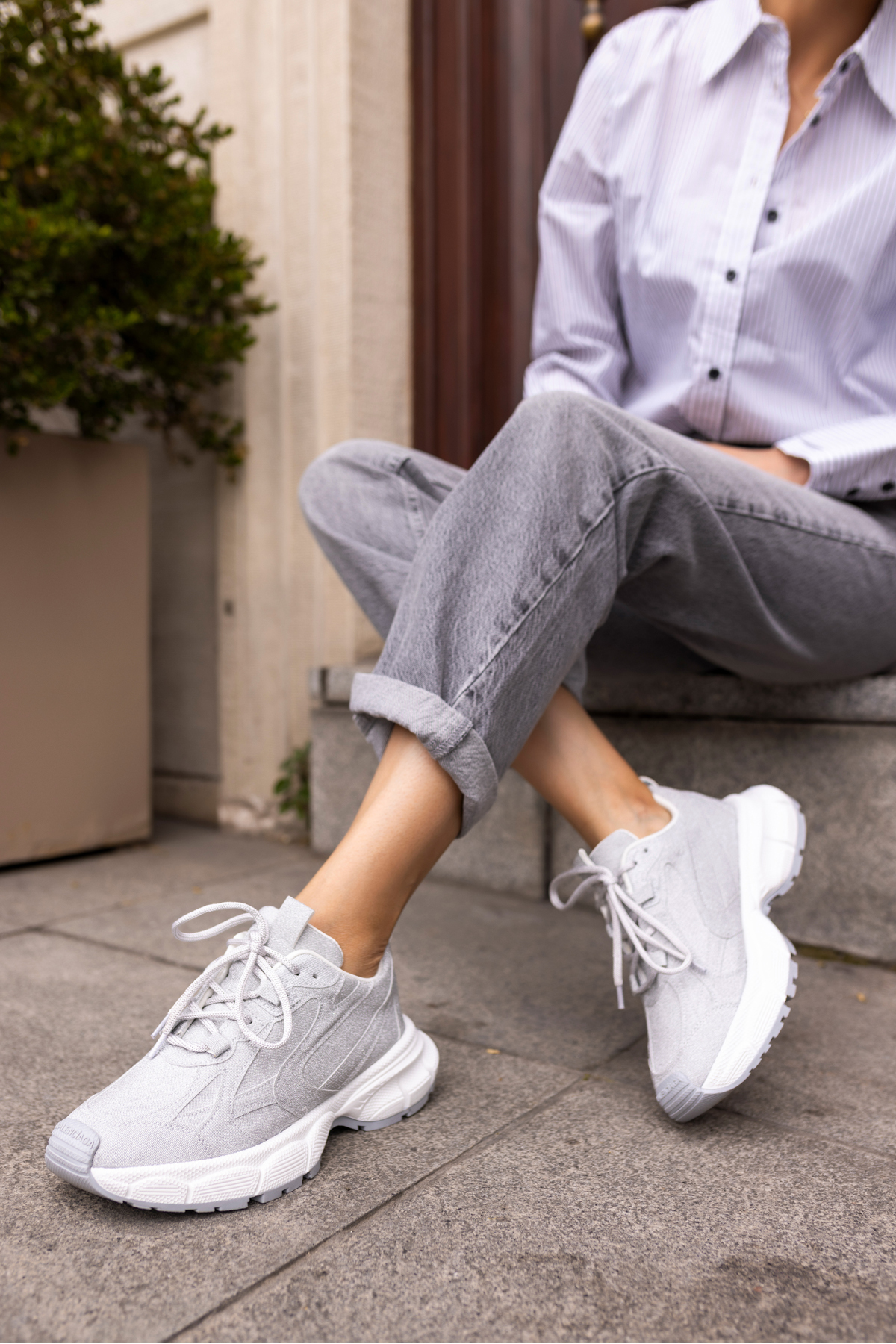 GENT KADİN GUMUS SİMLİ BEYAZ TABAN SNEAKER