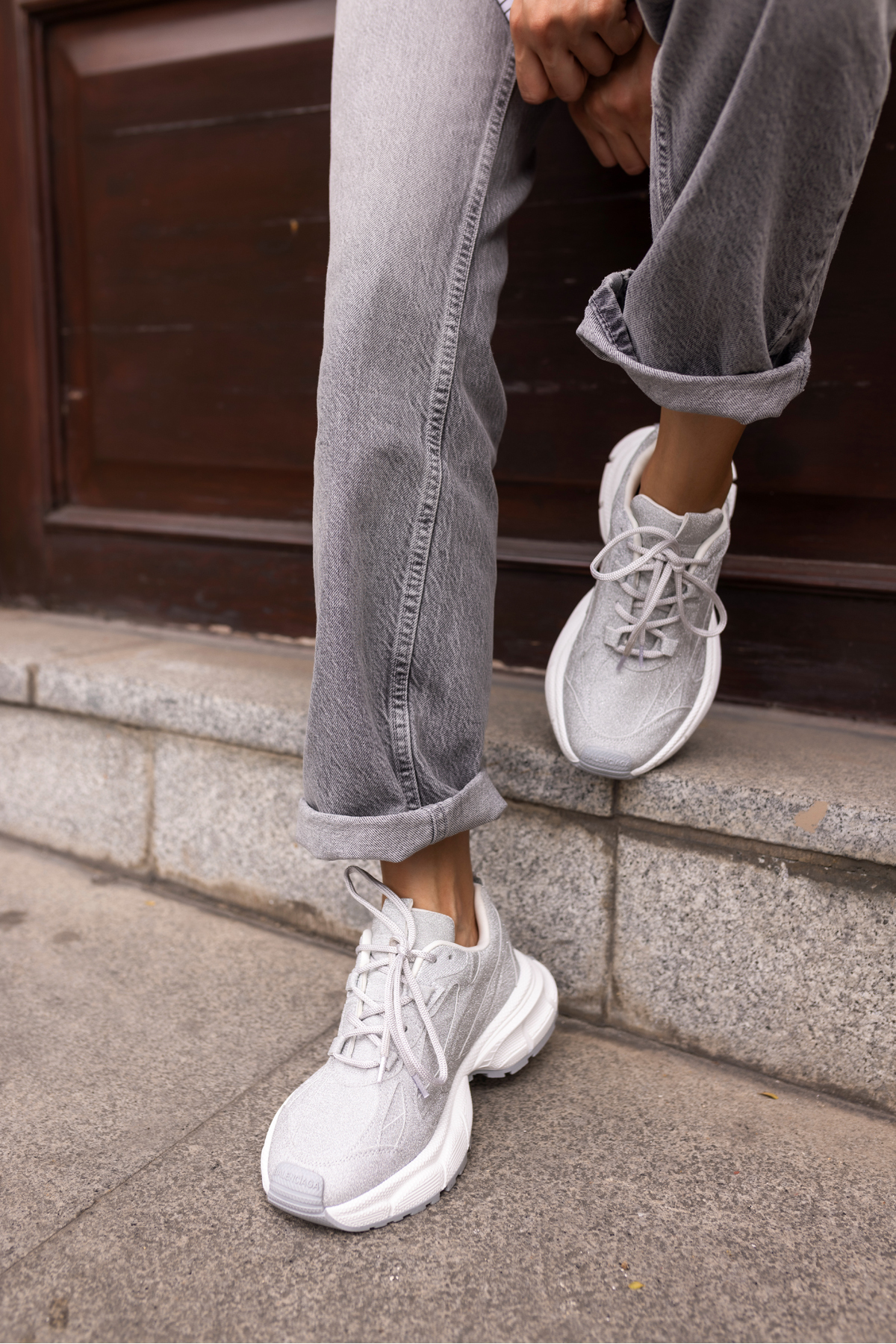 GENT KADİN GUMUS SİMLİ BEYAZ TABAN SNEAKER