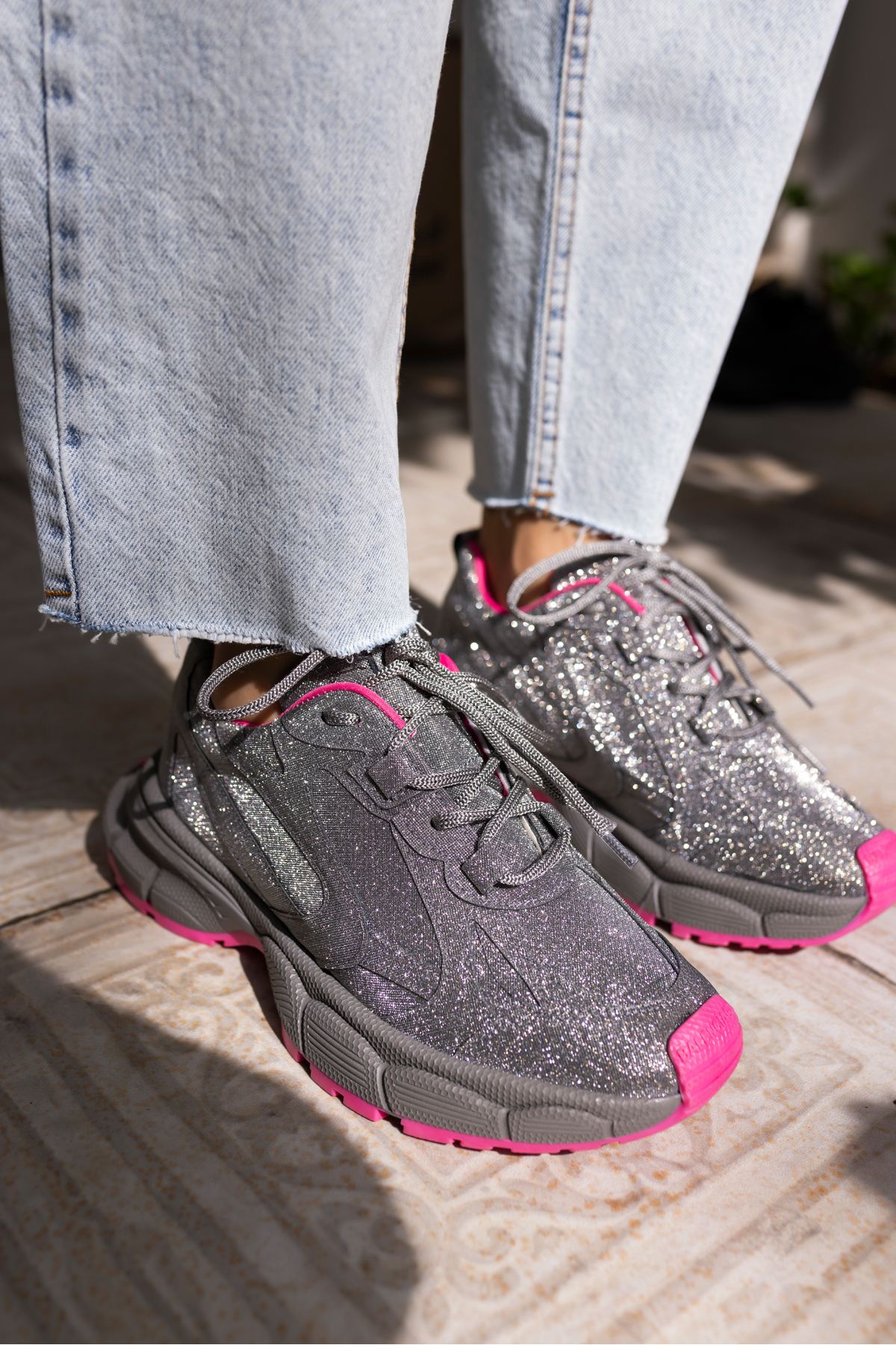 GENT KADİN GUMUS SİMLİ BEYAZ TABAN SNEAKER