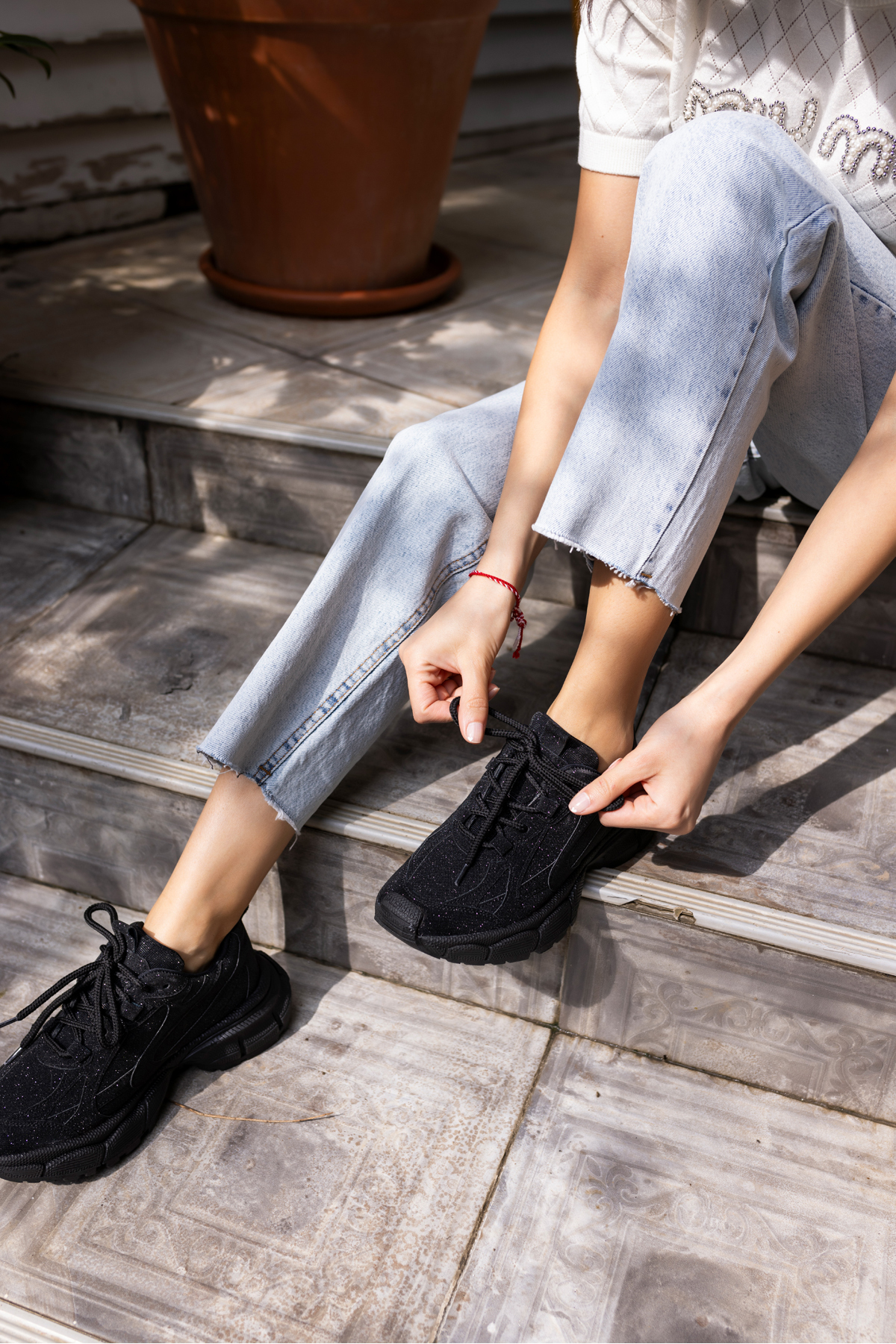GENT KADİN GUMUS SİMLİ BEYAZ TABAN SNEAKER