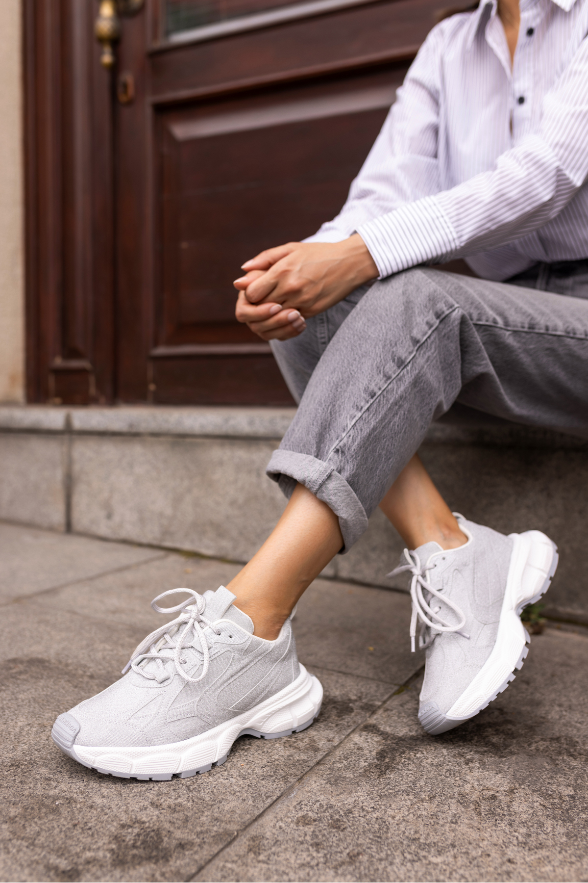 GENT KADİN GUMUS SİMLİ BEYAZ TABAN SNEAKER