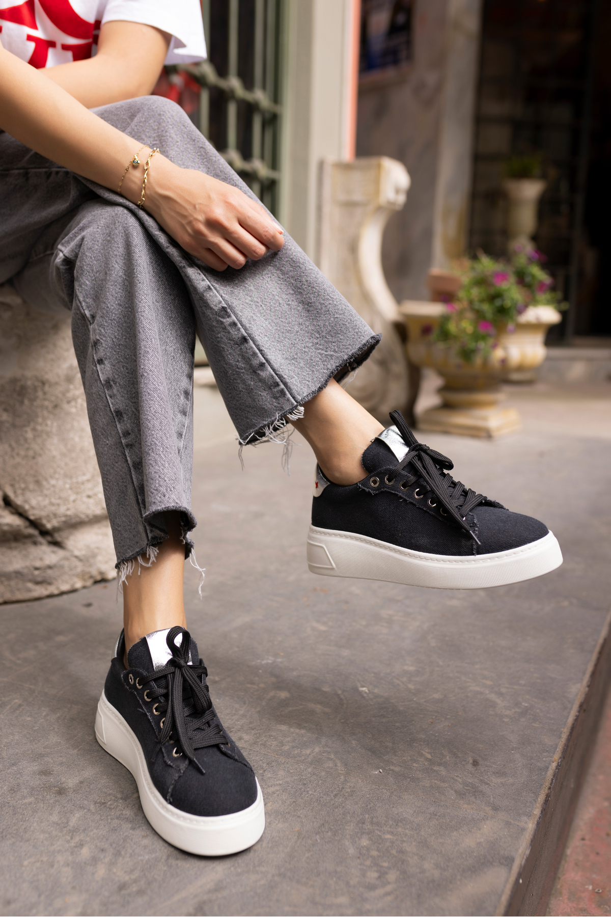 BİLİNG KADIN KOT MAVİ BAGCIKLI SNEAKER