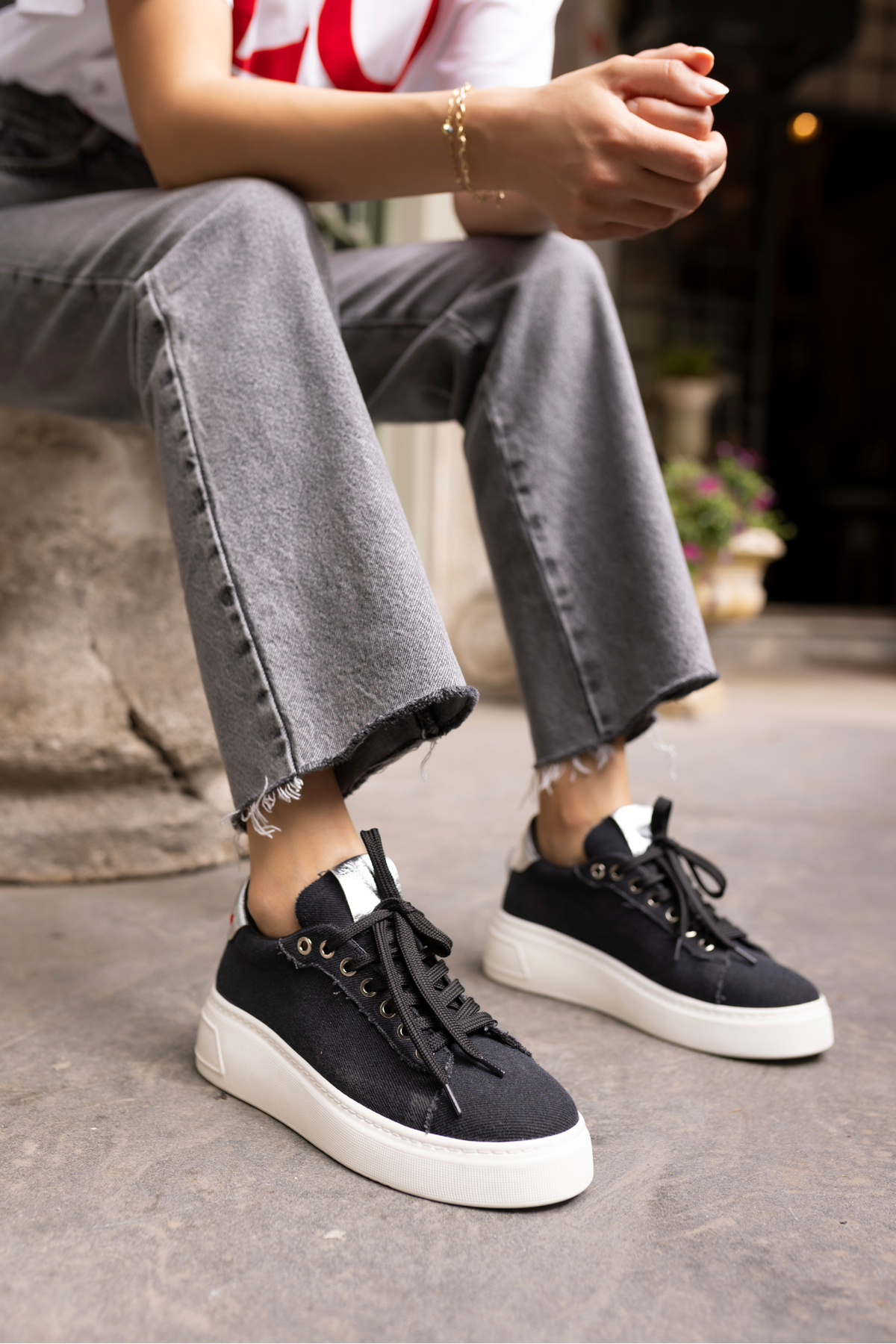 BİLİNG KADIN KOT MAVİ BAGCIKLI SNEAKER
