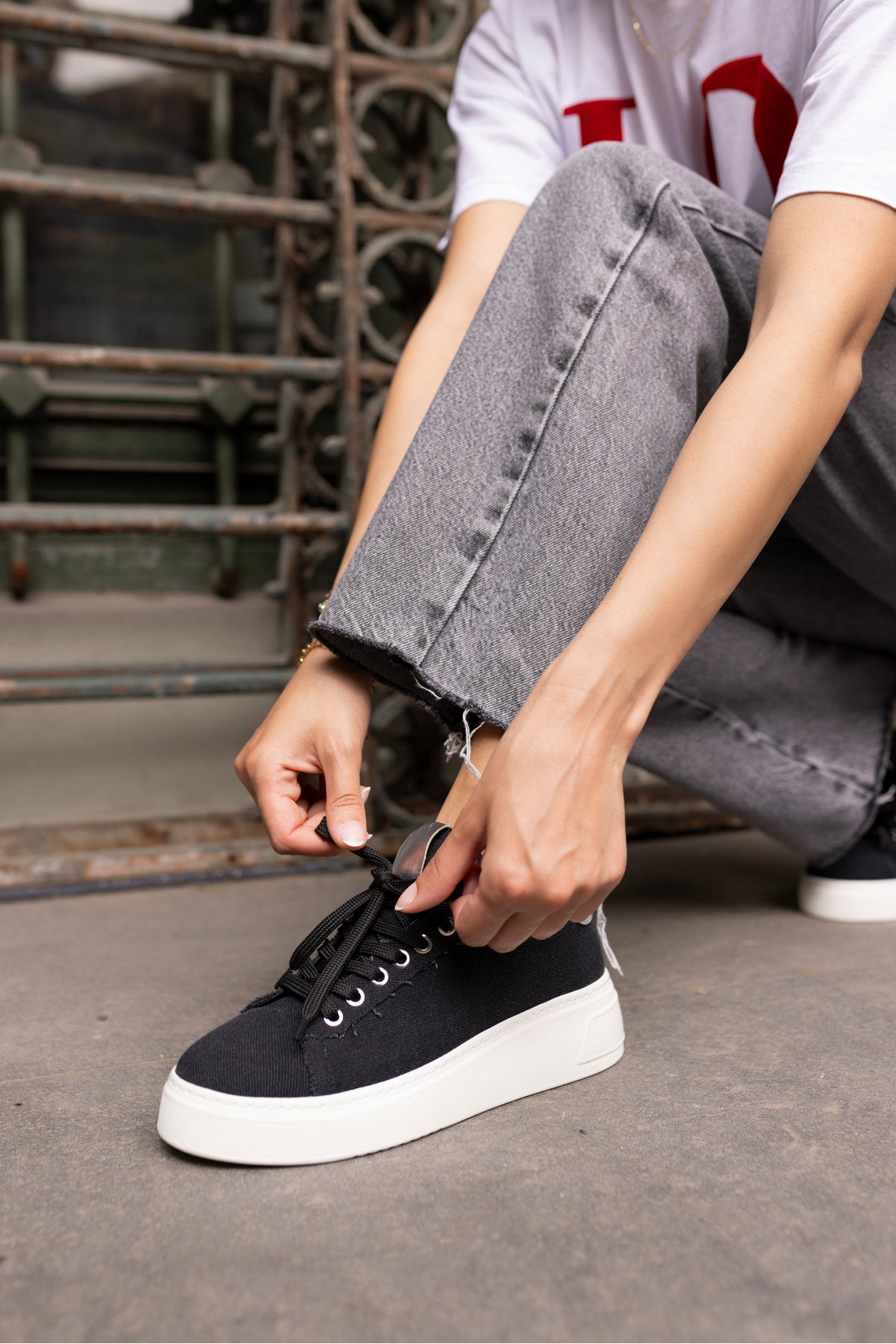 BİLİNG KADIN KOT MAVİ BAGCIKLI SNEAKER