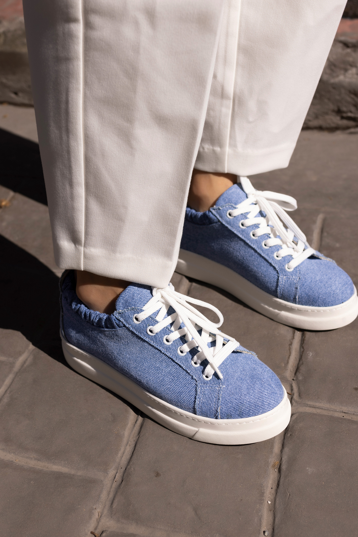 GWEN KADIN BEJ KETEN LASTIKLI SNEAKER