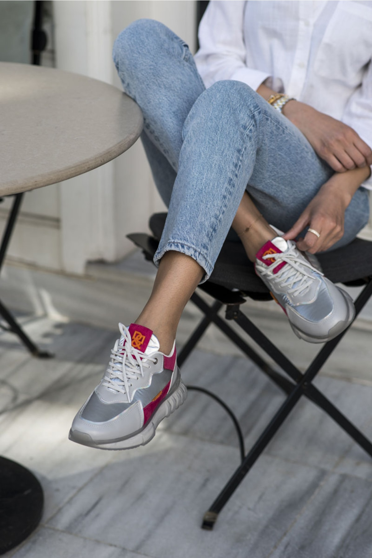 Teresa Kadın Gri Fusya Airtaban Sneaker