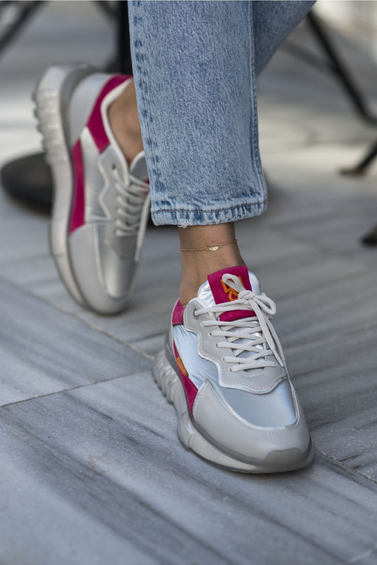 Teresa Kadın Gri Fusya Airtaban Sneaker