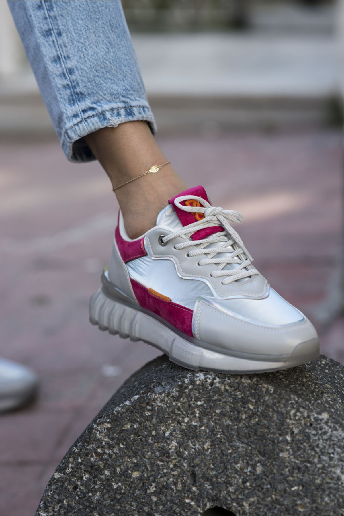 Teresa Kadın Gri Fusya Airtaban Sneaker