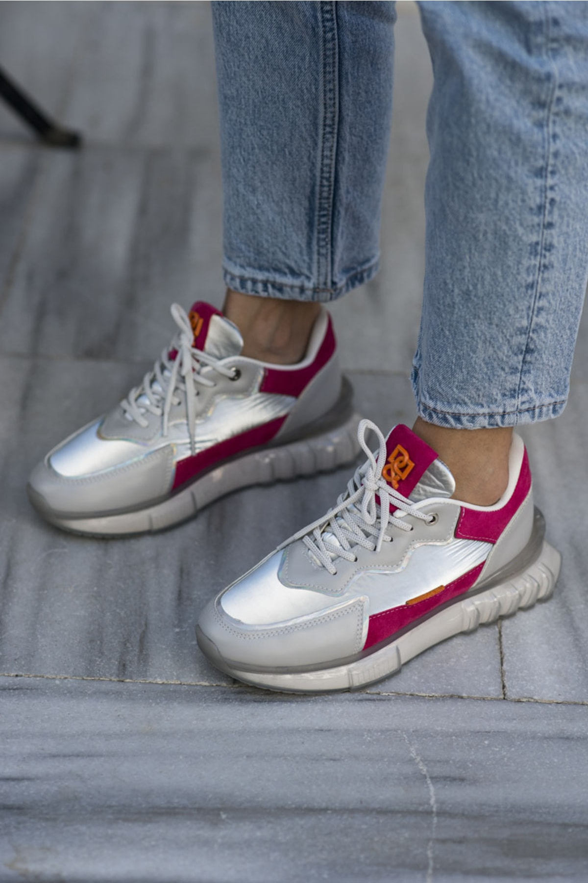 Teresa Kadın Gri Fusya Airtaban Sneaker