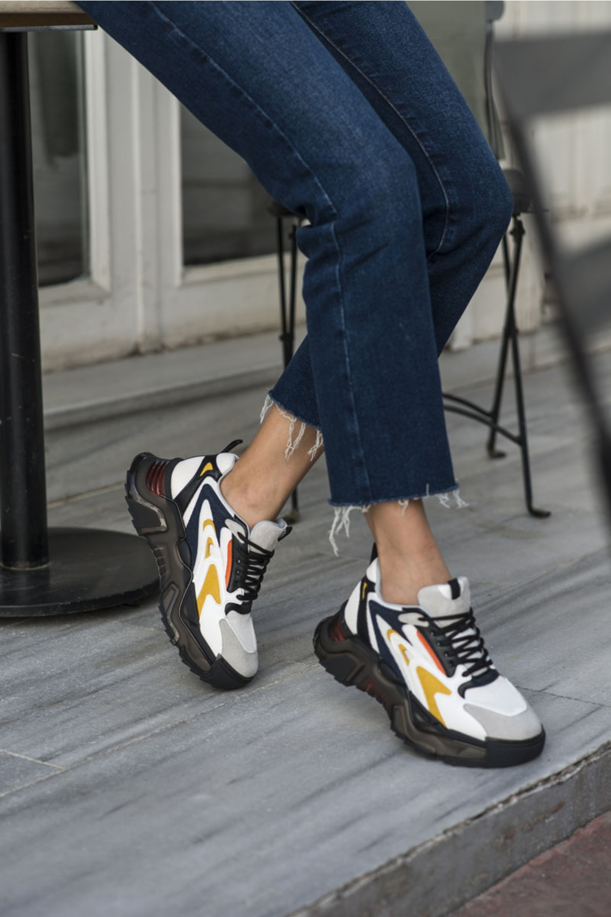 Norton Kadın Beyaz Sari Airtaban Sneaker