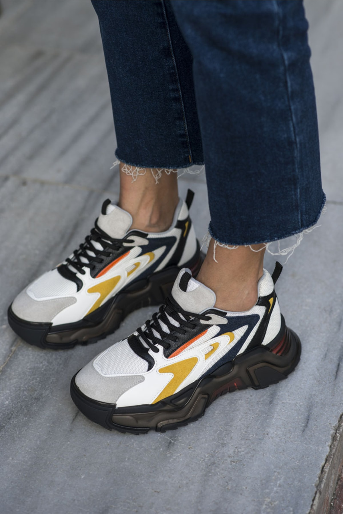 Norton Kadın Beyaz Sari Airtaban Sneaker