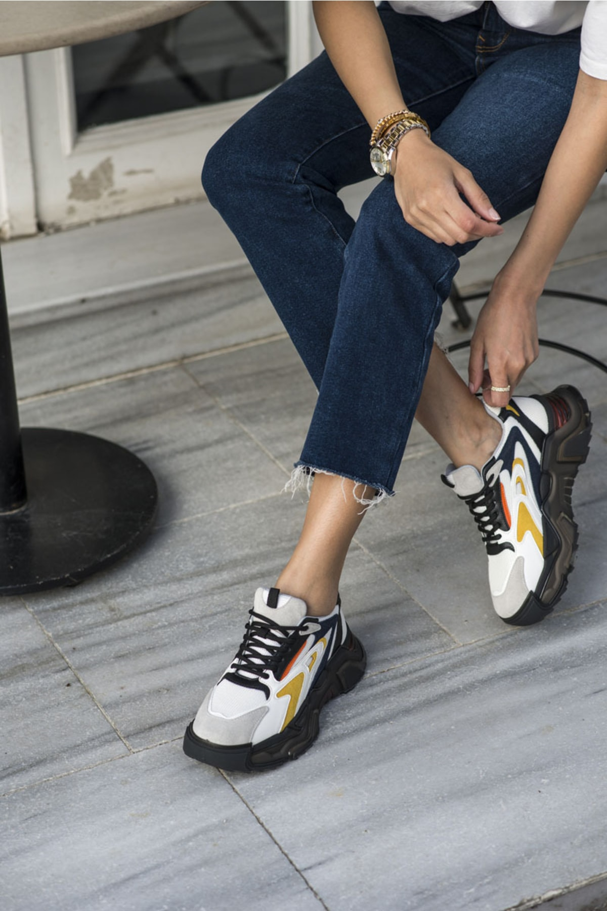 Norton Kadın Beyaz Sari Airtaban Sneaker
