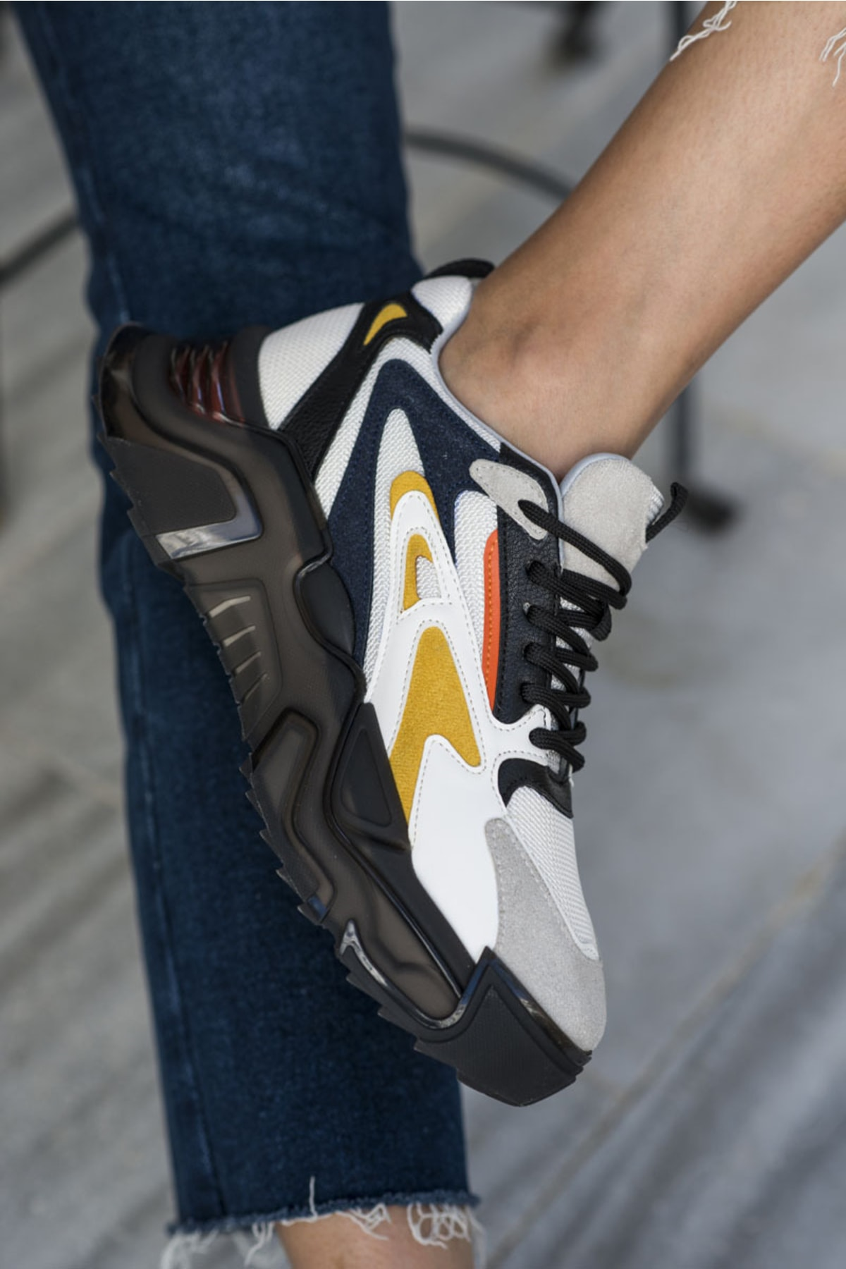 Norton Kadın Beyaz Sari Airtaban Sneaker