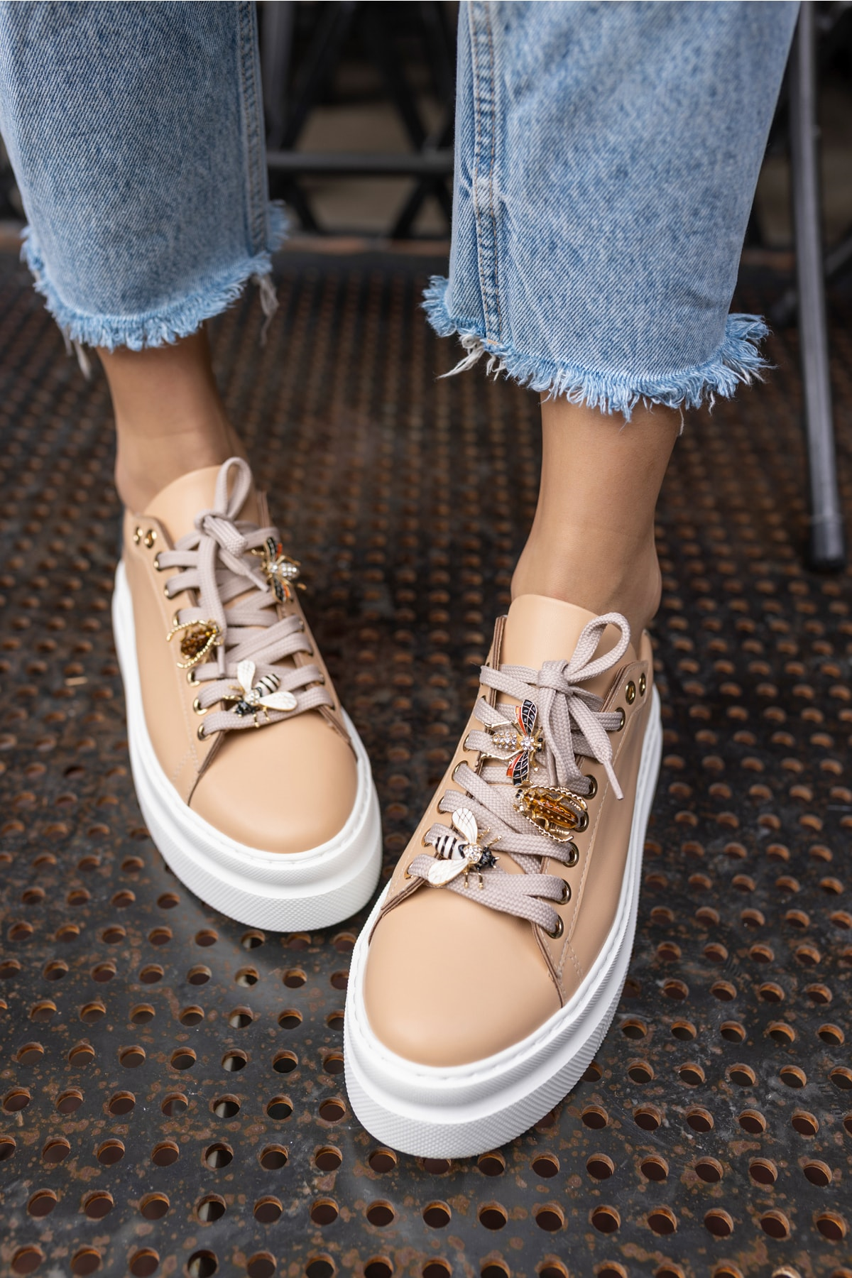 Poll Kadın Nude Bagcık Kısmı Aksesuar Detay Sneakers
