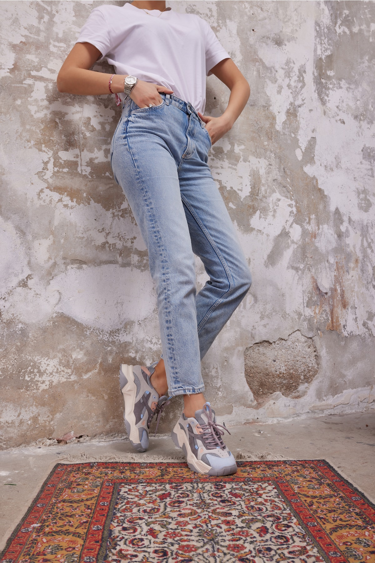 Helena Kadın Açik Mavi Detay Sneaker