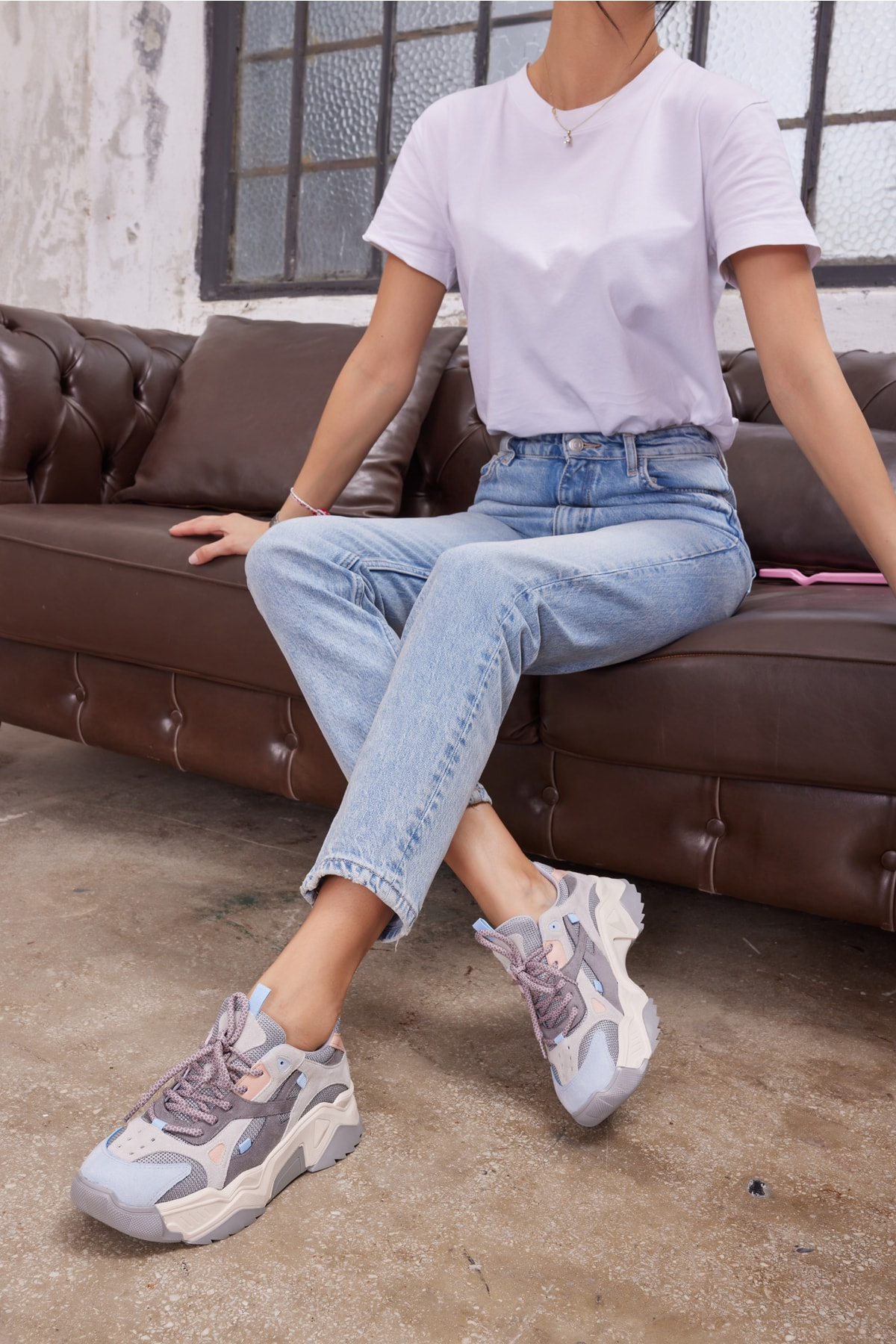 Helena Kadın Açik Mavi Detay Sneaker