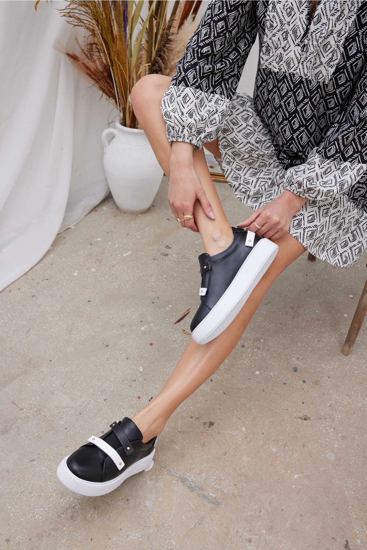 Milica Kadın Beyaz Gercek Deri Sneaker