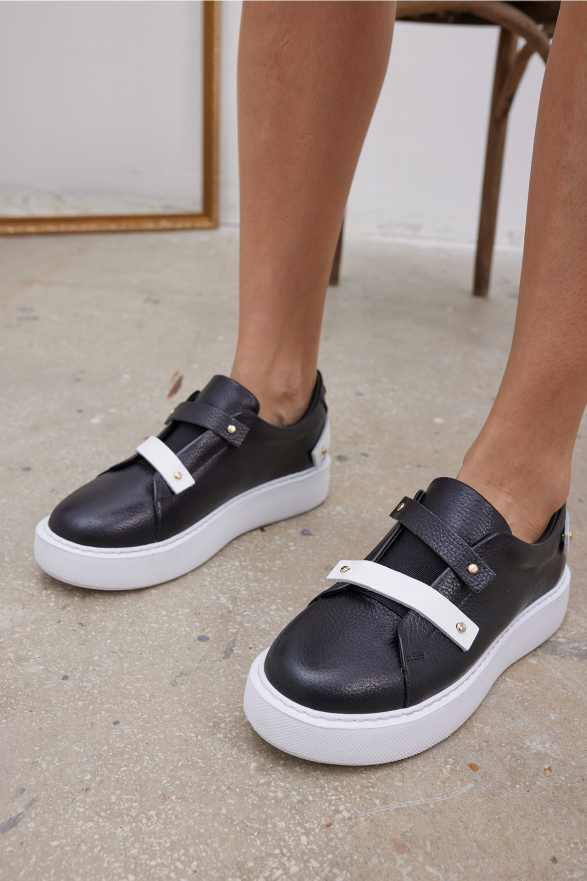 Milica Kadın Beyaz Gercek Deri Sneaker