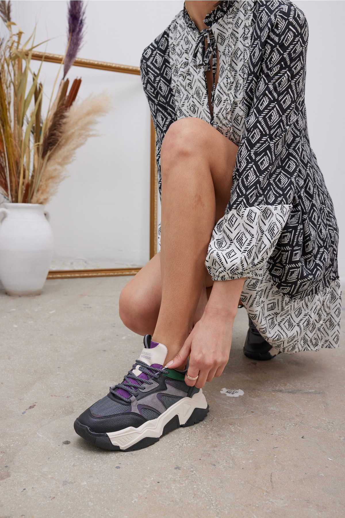 Nina Kadın Dore Altın Multi Sneaker
