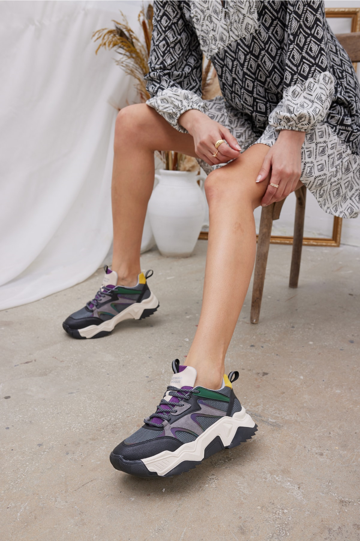 Nina Kadın Dore Altın Multi Sneaker