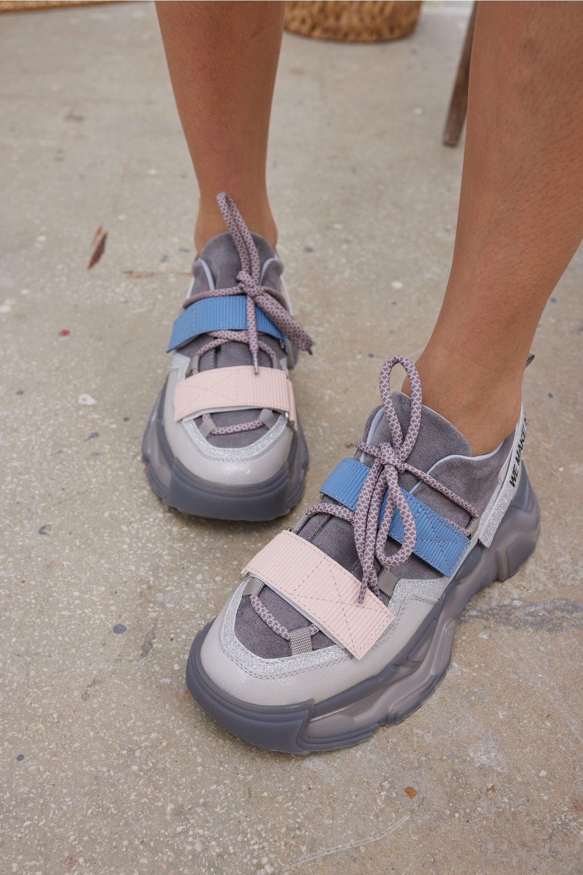 Galina Kadın Beyaz Cırtlı Sneaker