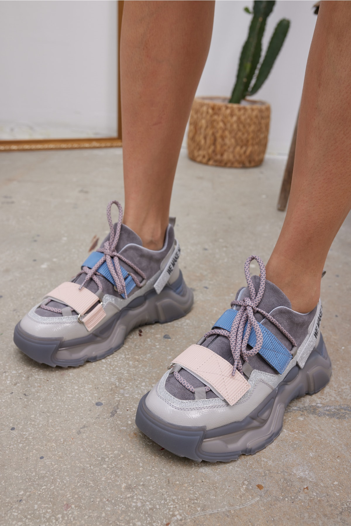 Galina Kadın Beyaz Cırtlı Sneaker