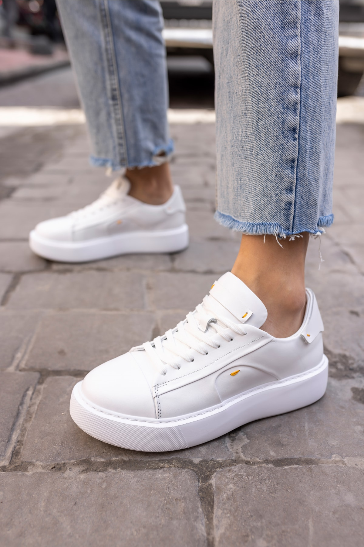 Janiska Kadın Siyah Gercek Deri Eva Taban Sneaker