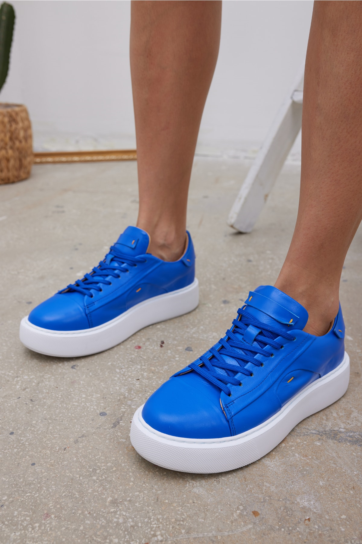 Janiska Kadın Siyah Gercek Deri Eva Taban Sneaker