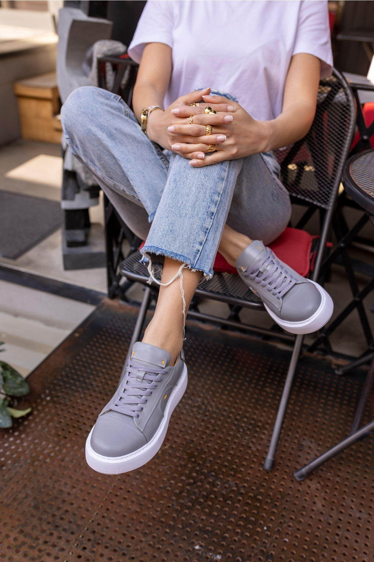 Janiska Kadın Siyah Gercek Deri Eva Taban Sneaker