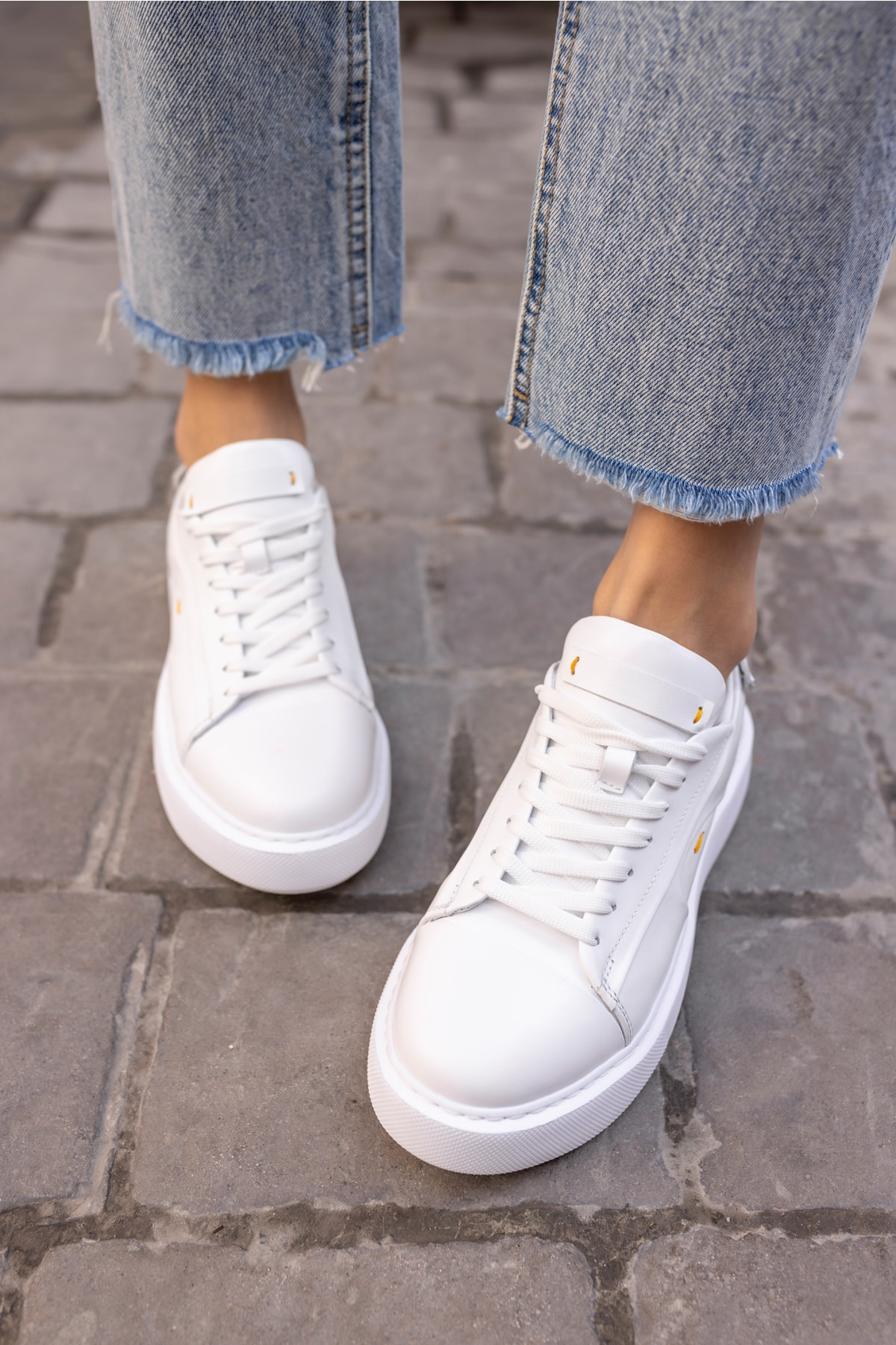 Janiska Kadın Siyah Gercek Deri Eva Taban Sneaker
