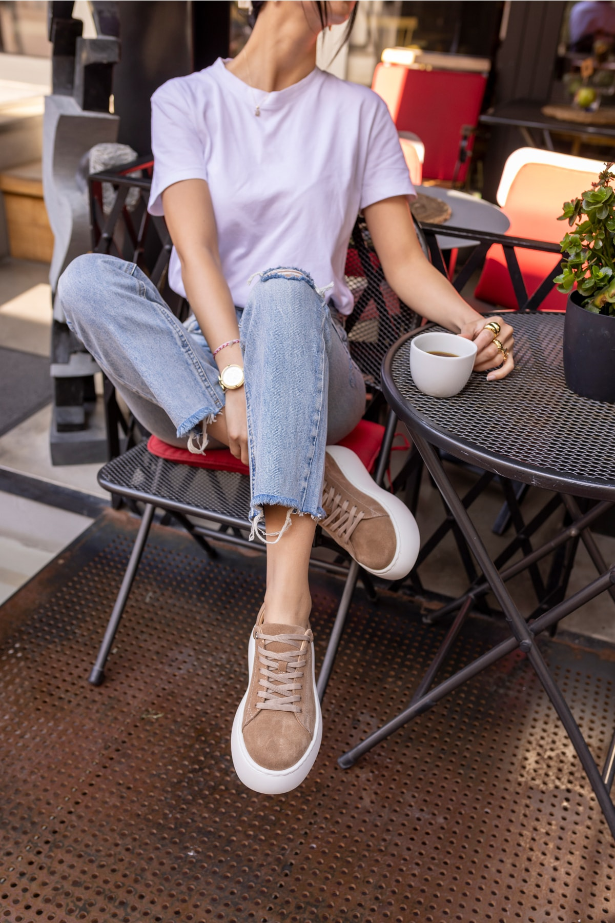 Cupy Kadin Siyah Gercek Deri Eva Taban Sneaker