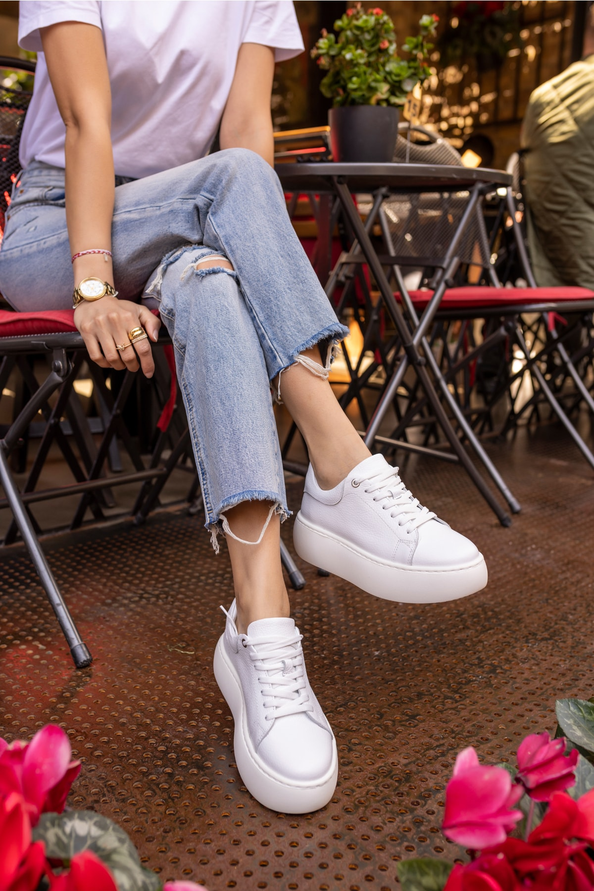 Cupy Kadin Siyah Gercek Deri Eva Taban Sneaker