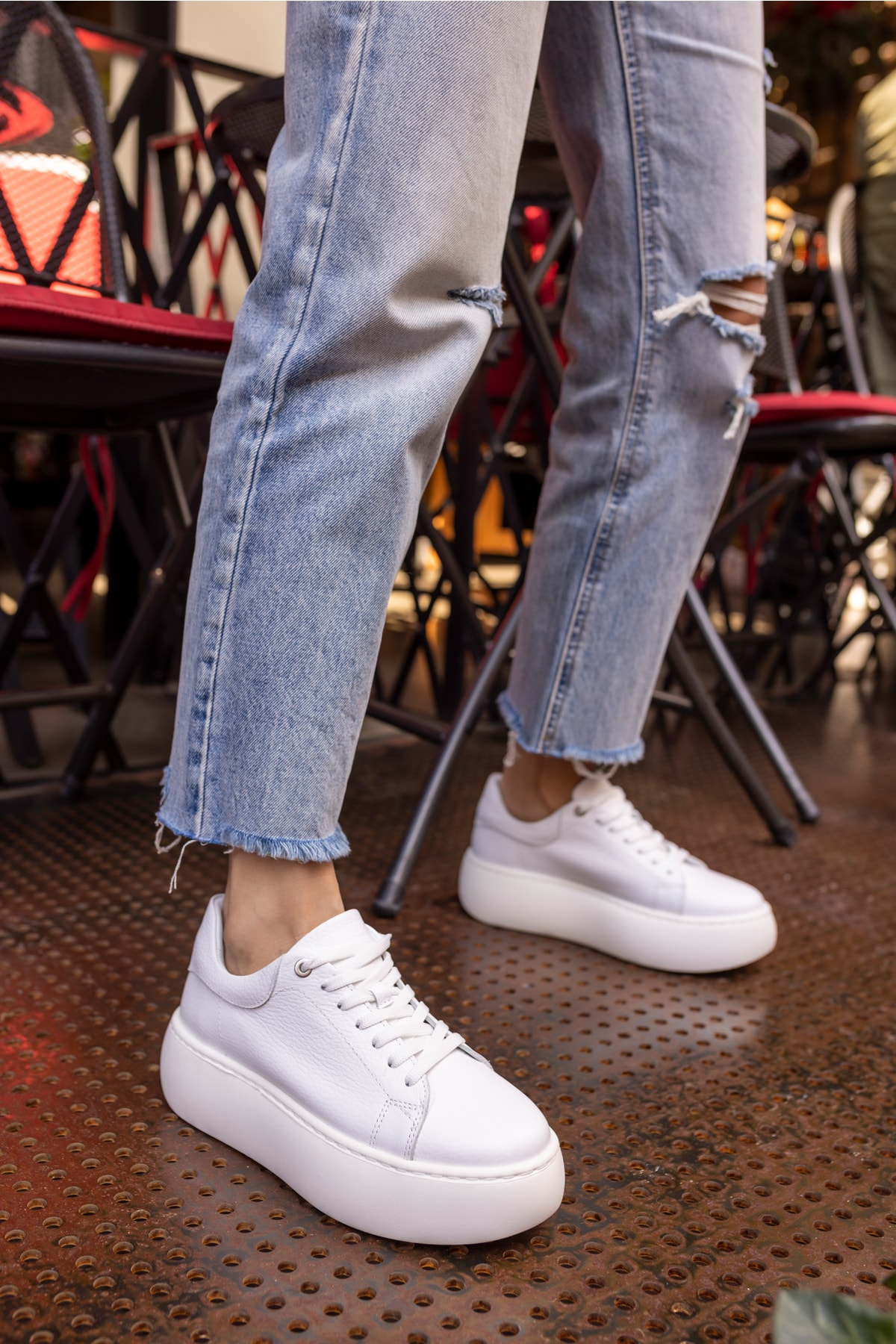 Cupy Kadin Siyah Gercek Deri Eva Taban Sneaker