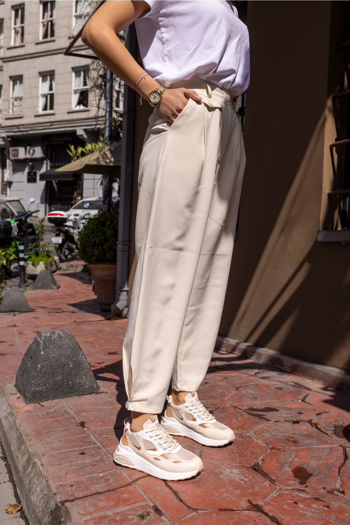 David Kadin Beyaz Garnili Sneaker