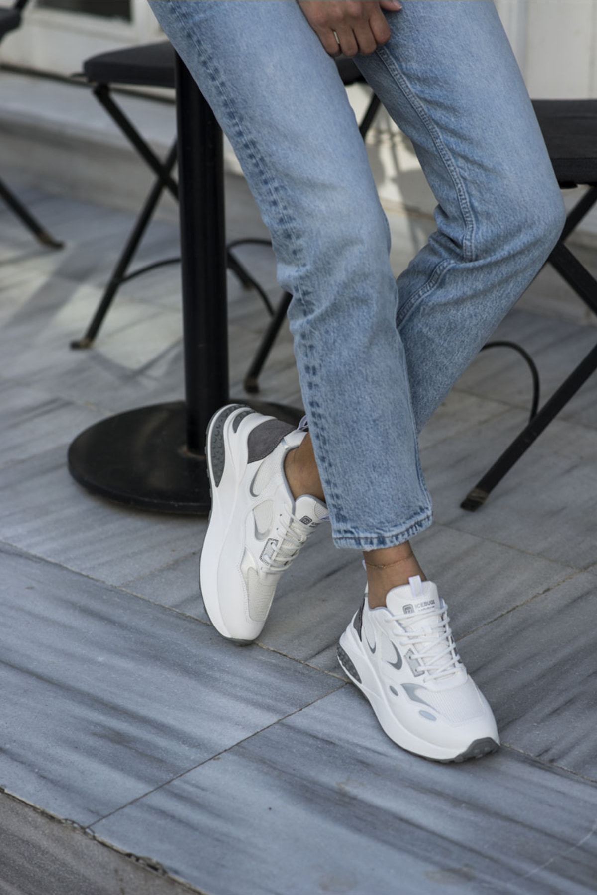 David Kadin Beyaz Garnili Sneaker