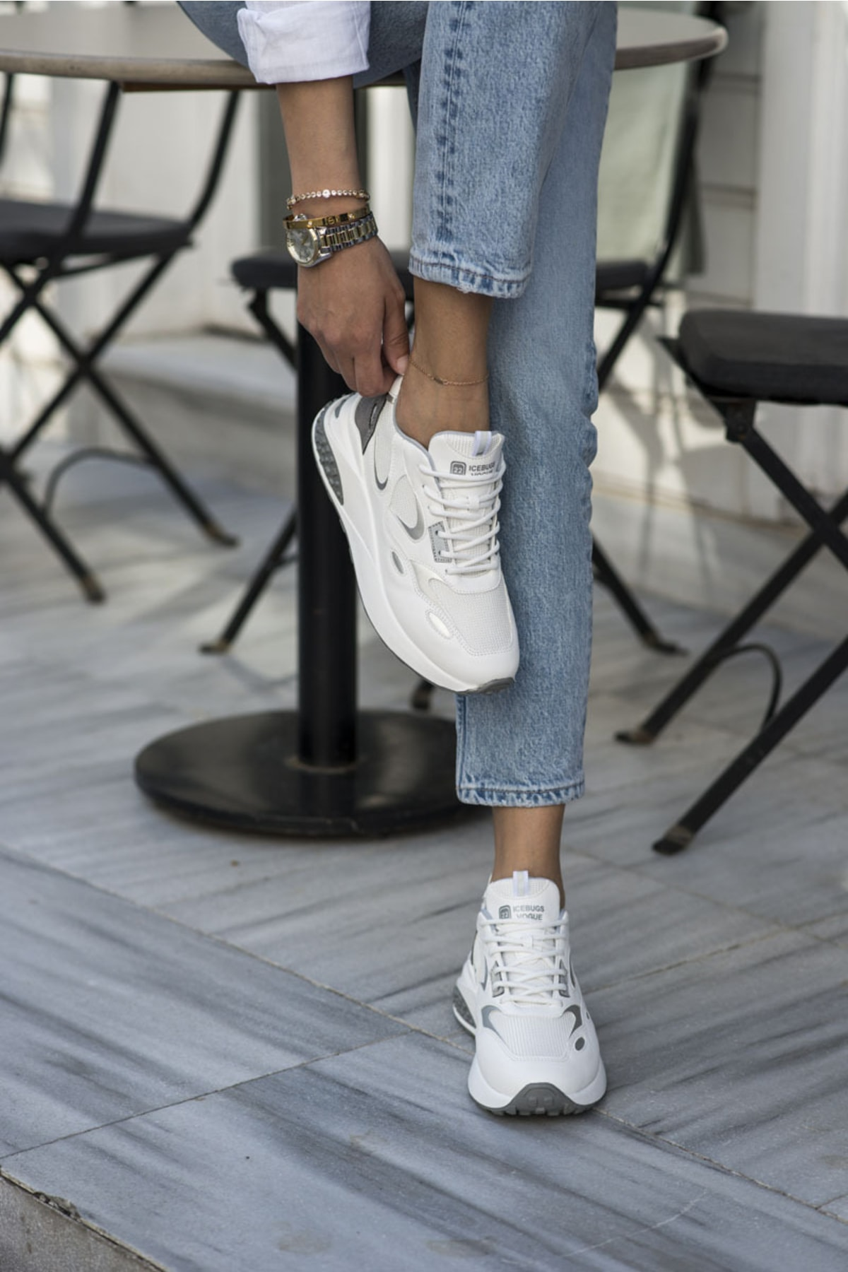 David Kadin Beyaz Garnili Sneaker